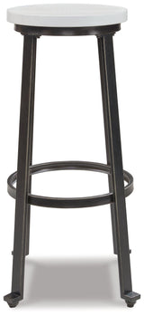 Challiman Vintage White Bar Height Stool - Ella Furniture