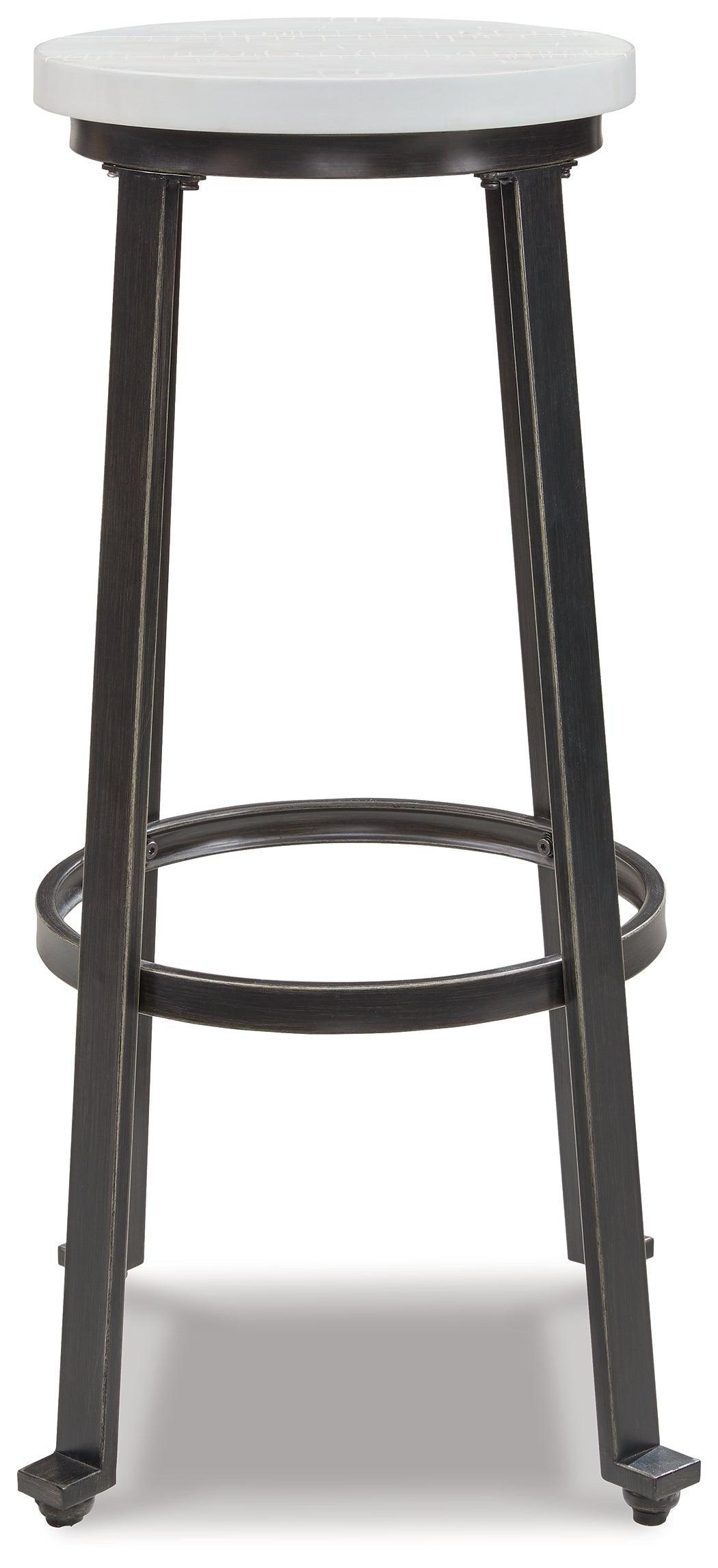 Challiman Vintage White Bar Height Stool - Ella Furniture