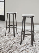Challiman Vintage White Bar Height Stool - Ella Furniture