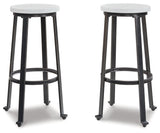 Challiman Vintage White Bar Height Stool - Ella Furniture