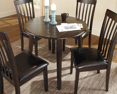 Hammis Dark Brown Dining Drop Leaf Table - Ella Furniture