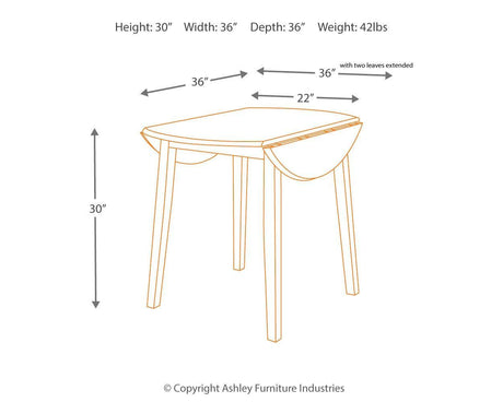 Hammis Dark Brown Dining Drop Leaf Table - Ella Furniture