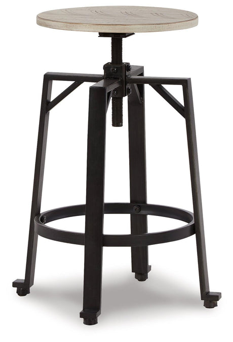 Karisslyn Whitewash/black Counter Height Stool - Ella Furniture