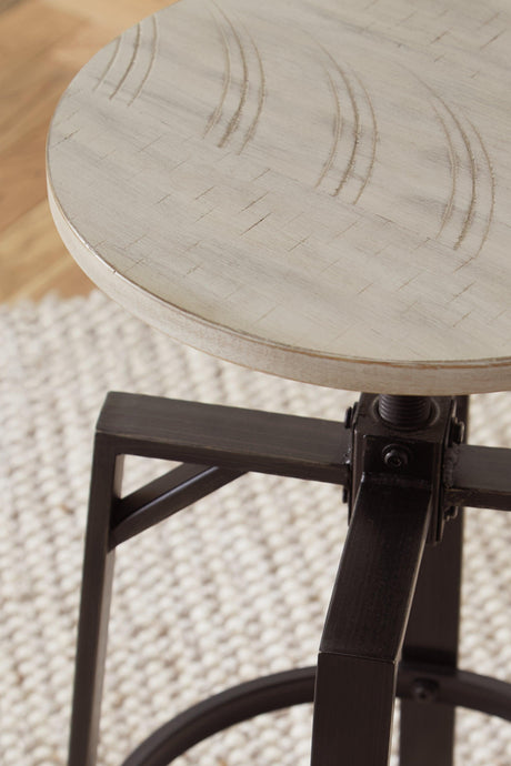 Karisslyn Whitewash/black Counter Height Stool - Ella Furniture