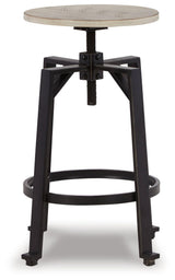 Karisslyn Whitewash/black Counter Height Stool - Ella Furniture