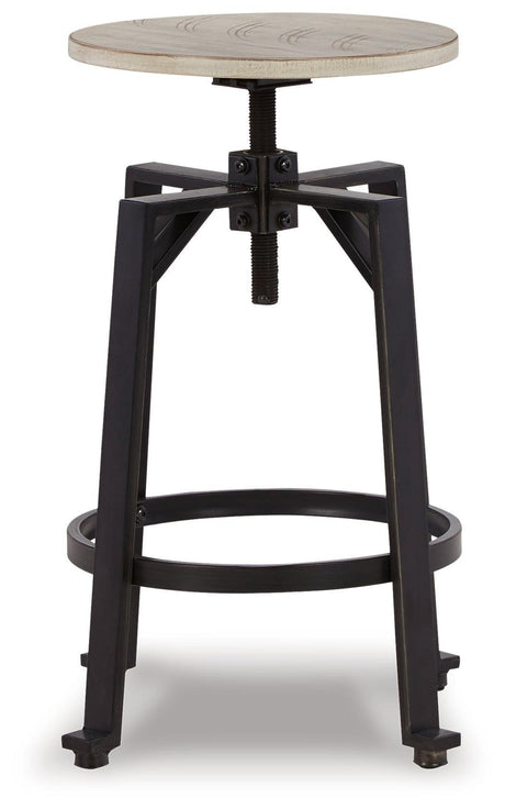 Karisslyn Whitewash/black Counter Height Stool - Ella Furniture