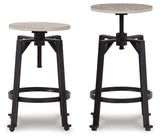 Karisslyn Whitewash/black Counter Height Stool - Ella Furniture