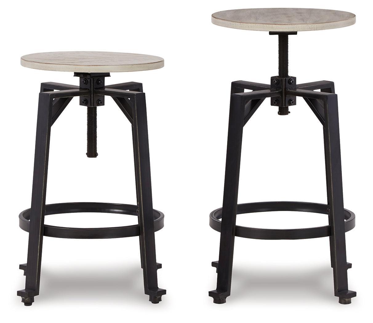 Karisslyn Whitewash/black Counter Height Stool - Ella Furniture