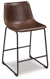 Centiar Brown Faux Leather Counter Height Bar Stool - Ella Furniture