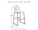 Centiar White Pub Height Bar Stool - Ella Furniture