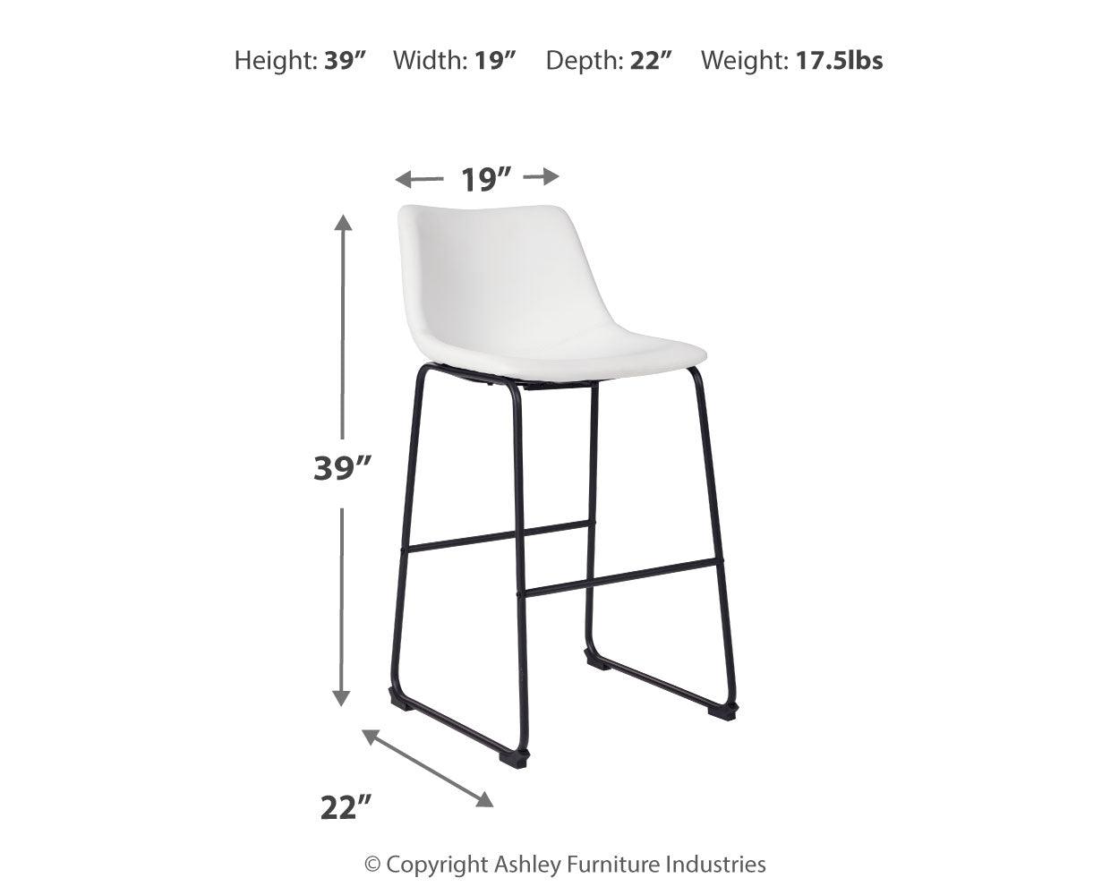 Centiar White Pub Height Bar Stool - Ella Furniture