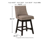 Tallenger Light Gray Counter Height Bar Stool - Ella Furniture