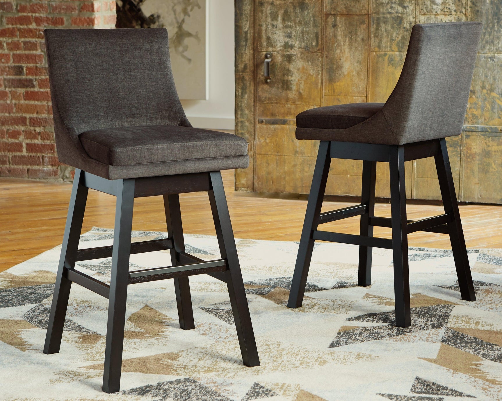 Tallenger Dark Gray Bar Height Bar Stool - Ella Furniture