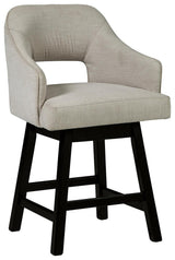 Tallenger Linen/brown Counter Height Bar Stool - Ella Furniture