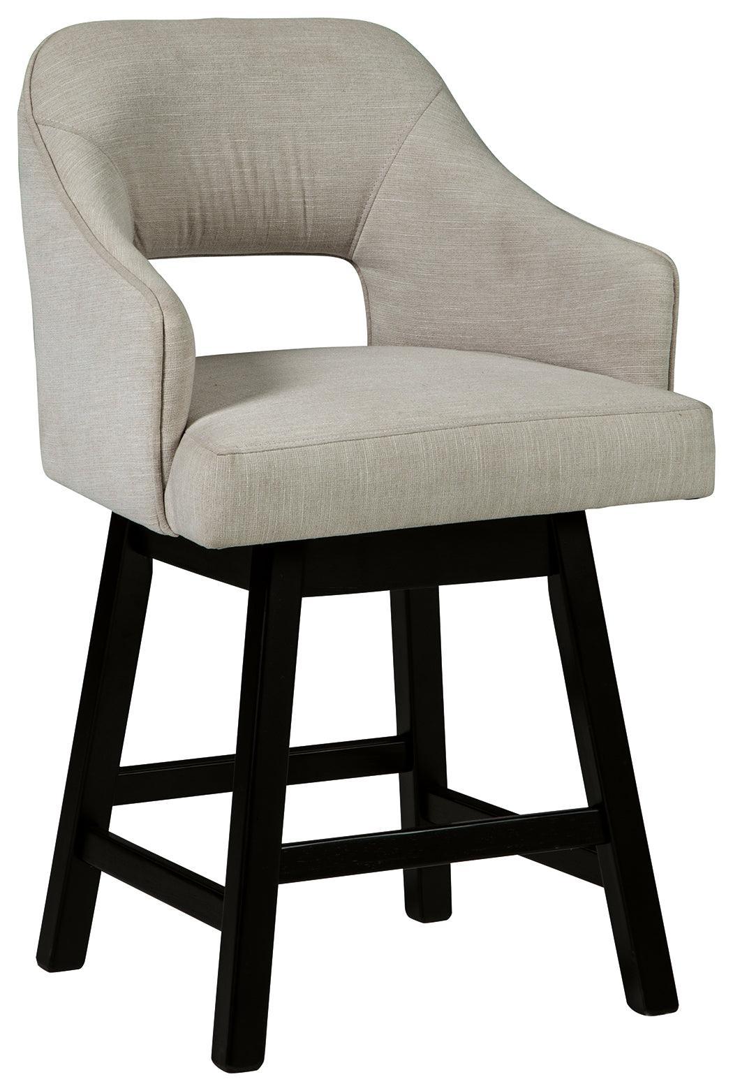 Tallenger Linen/brown Counter Height Bar Stool - Ella Furniture