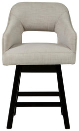 Tallenger Linen/brown Counter Height Bar Stool - Ella Furniture