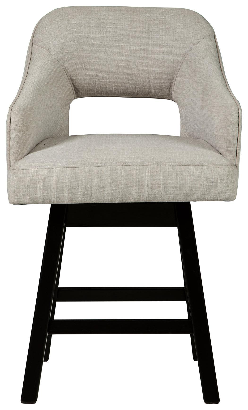 Tallenger Linen/brown Counter Height Bar Stool - Ella Furniture