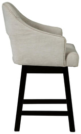 Tallenger Linen/brown Counter Height Bar Stool - Ella Furniture