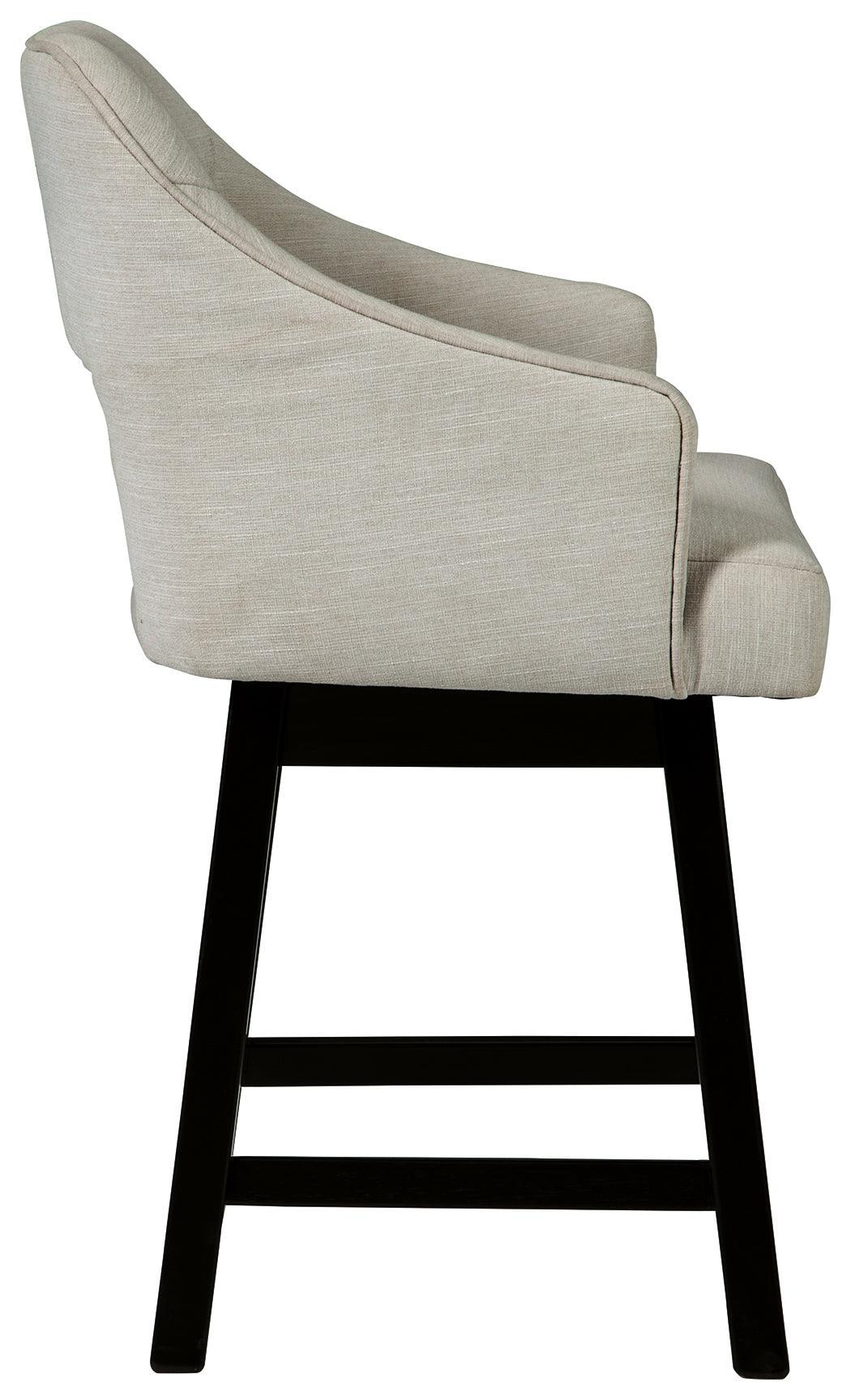 Tallenger Linen/brown Counter Height Bar Stool - Ella Furniture