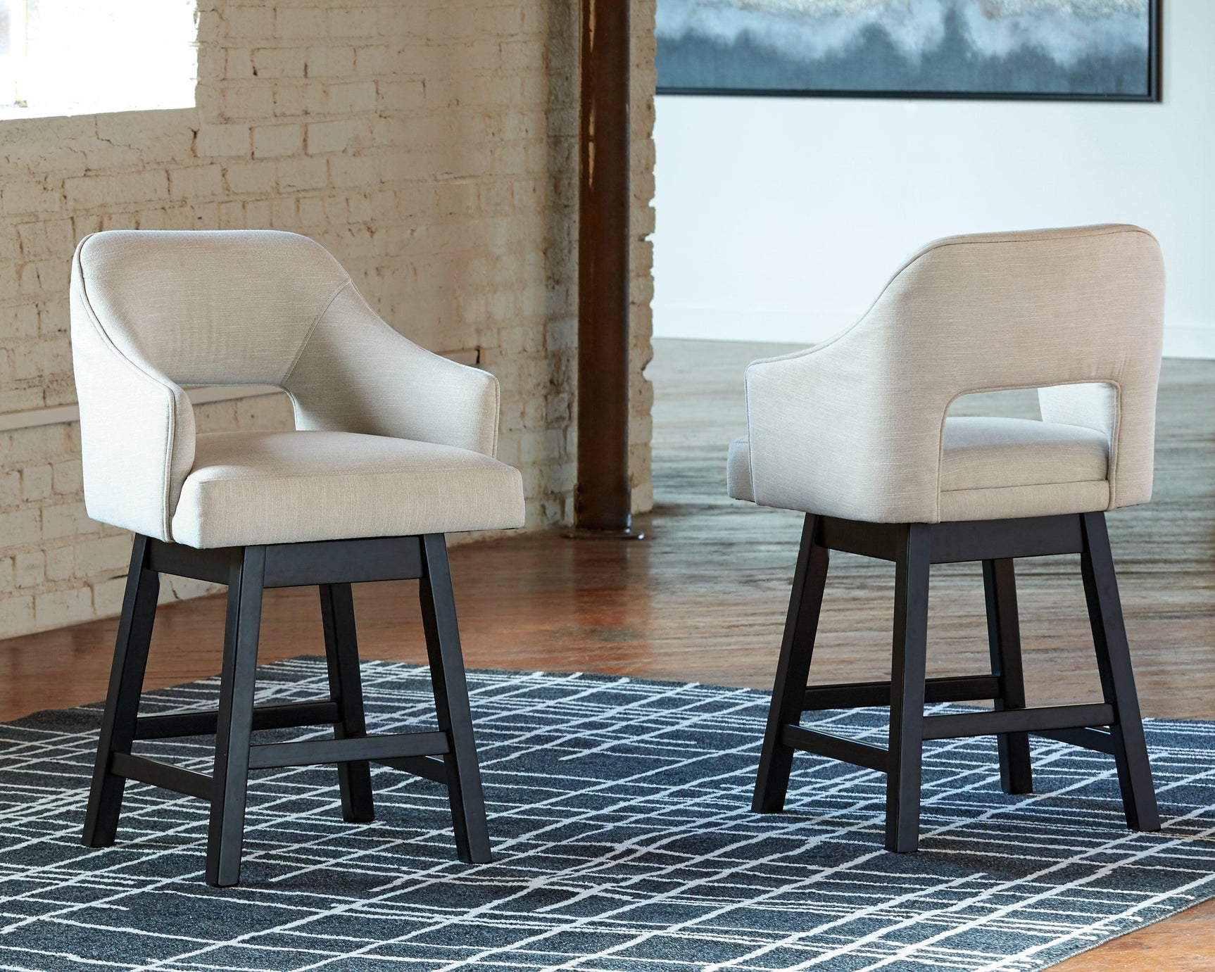 Tallenger Linen/brown Counter Height Bar Stool - Ella Furniture