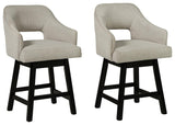Tallenger Linen/brown Counter Height Bar Stool - Ella Furniture