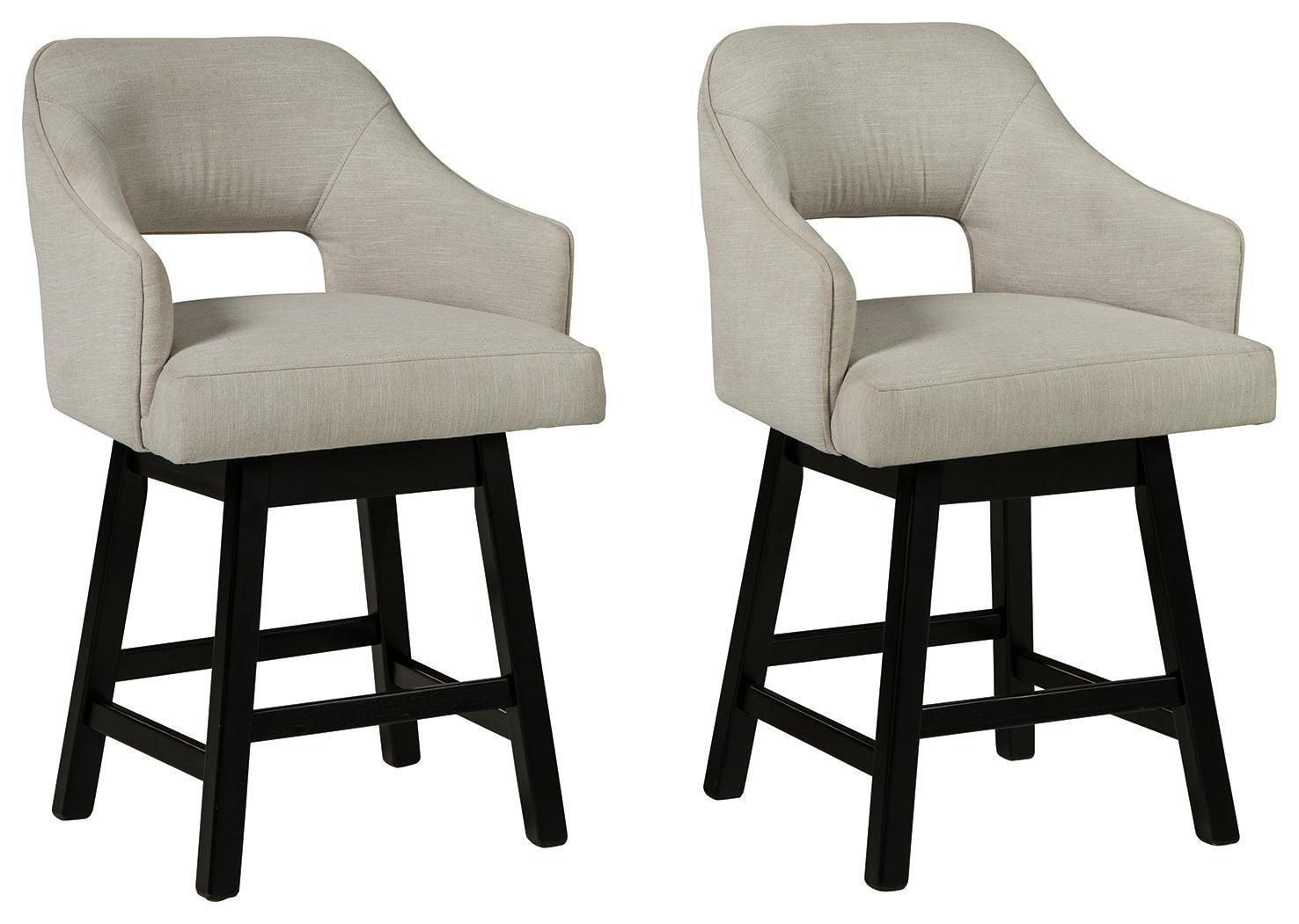 Tallenger Linen/brown Counter Height Bar Stool - Ella Furniture