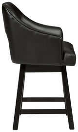 Tallenger Black/dark Brown Counter Height Bar Stool - Ella Furniture