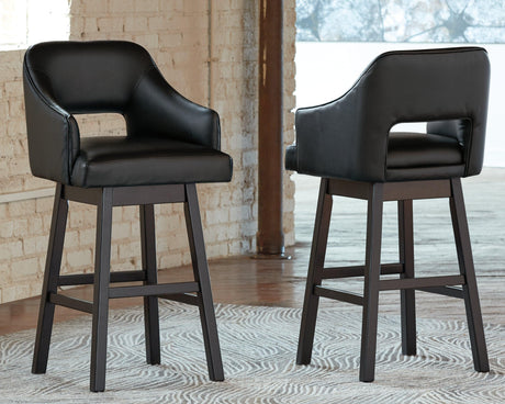 Tallenger Black/dark Brown Bar Height Bar Stool - Ella Furniture