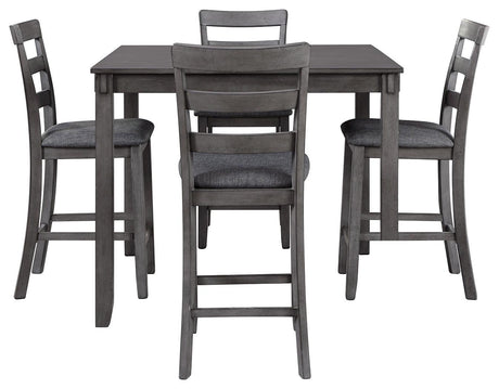 Bridson Gray Counter Height Dining Table And Bar Stools (Set Of 5) - Ella Furniture