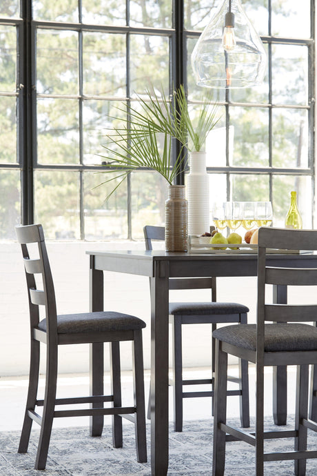 Bridson Gray Counter Height Dining Table And Bar Stools (Set Of 5) - Ella Furniture