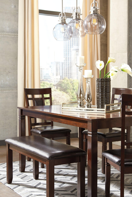 Bennox Brown Dining Table And Chairs With Bench (Set Of 6) - Ella Furniture