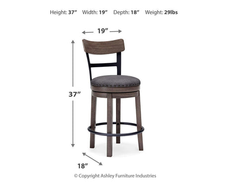 Caitbrook Gray Counter Height Bar Stool - Ella Furniture