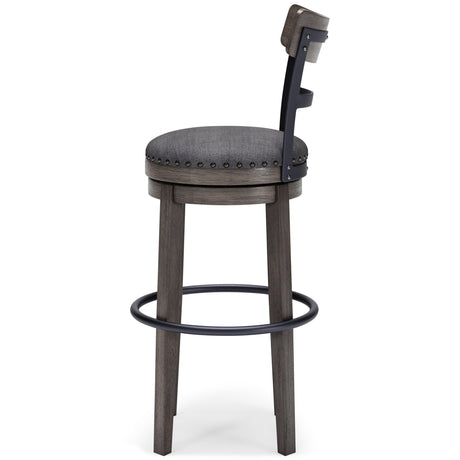 Caitbrook Gray Bar Height Bar Stool - Ella Furniture