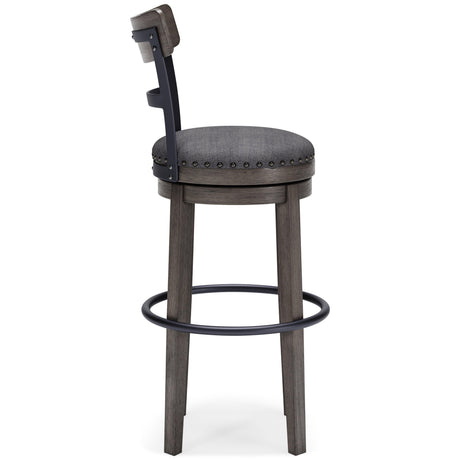 Caitbrook Gray Bar Height Bar Stool - Ella Furniture