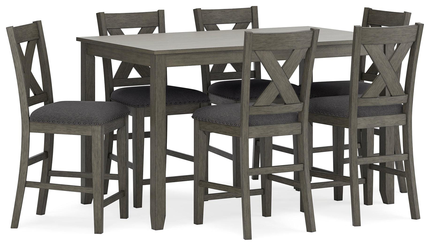 Caitbrook Gray Counter Height Dining Table And Bar Stools (Set Of 7) - Ella Furniture