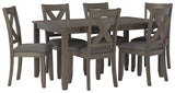 Caitbrook Gray Dining Table And Chairs (Set Of 7) - Ella Furniture