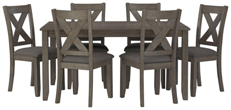 Caitbrook Gray Dining Table And Chairs (Set Of 7) - Ella Furniture