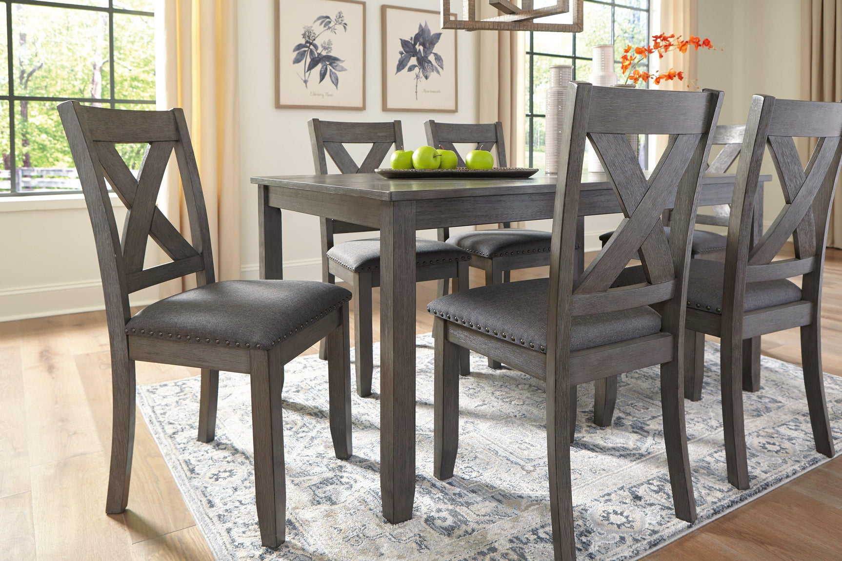 Caitbrook Gray Dining Table And Chairs (Set Of 7) - Ella Furniture