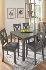 Caitbrook Gray Dining Table And Chairs (Set Of 7) - Ella Furniture