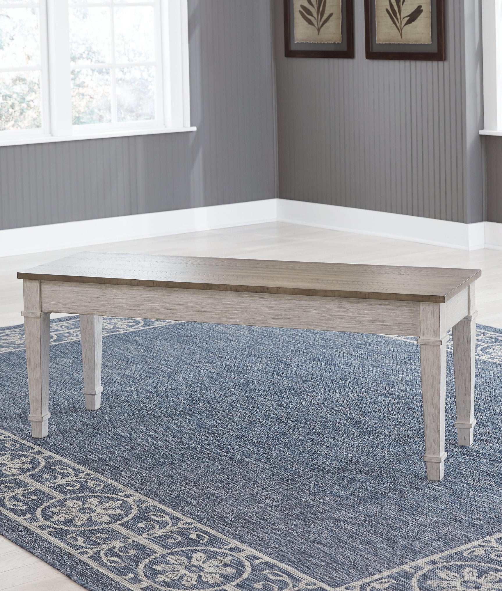 Skempton White/light Brown Storage Bench - Ella Furniture