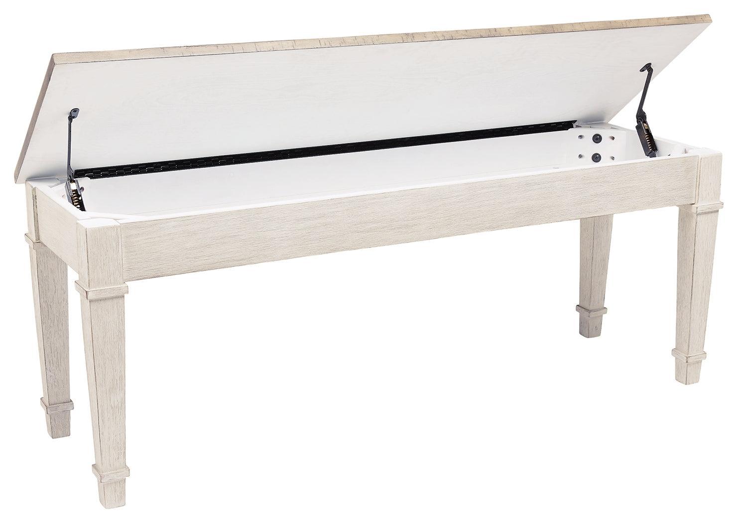 Skempton White/light Brown Storage Bench - Ella Furniture