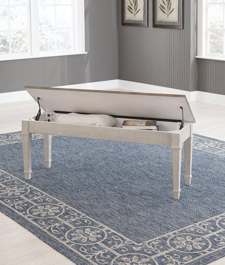 Skempton White/light Brown Storage Bench - Ella Furniture