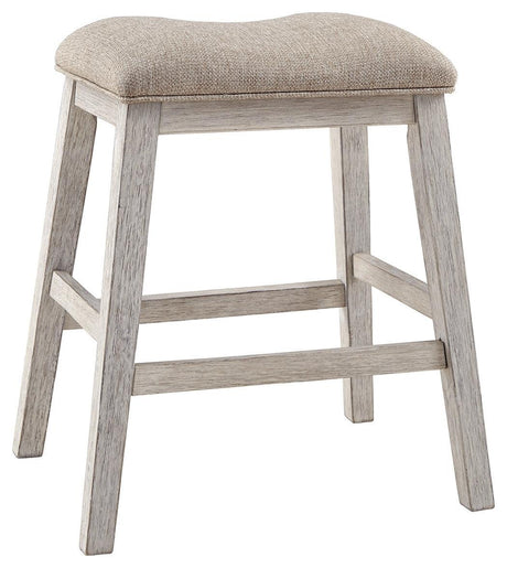 Skempton White/light Brown Counter Height Bar Stool D394-024 - Ella Furniture
