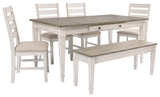 Skempton White/light Brown Dining Table - Ella Furniture