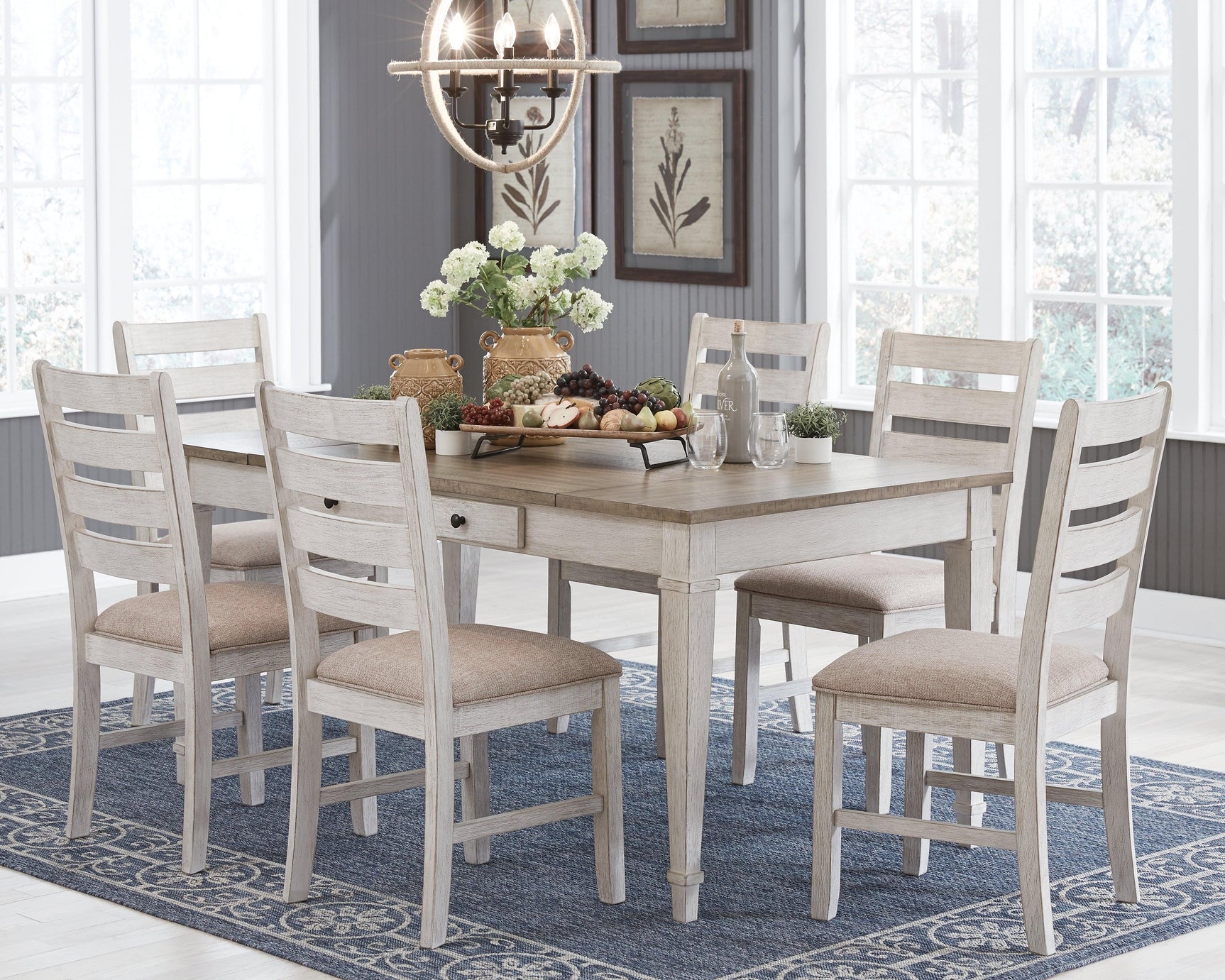 Skempton White/light Brown Dining Table - Ella Furniture