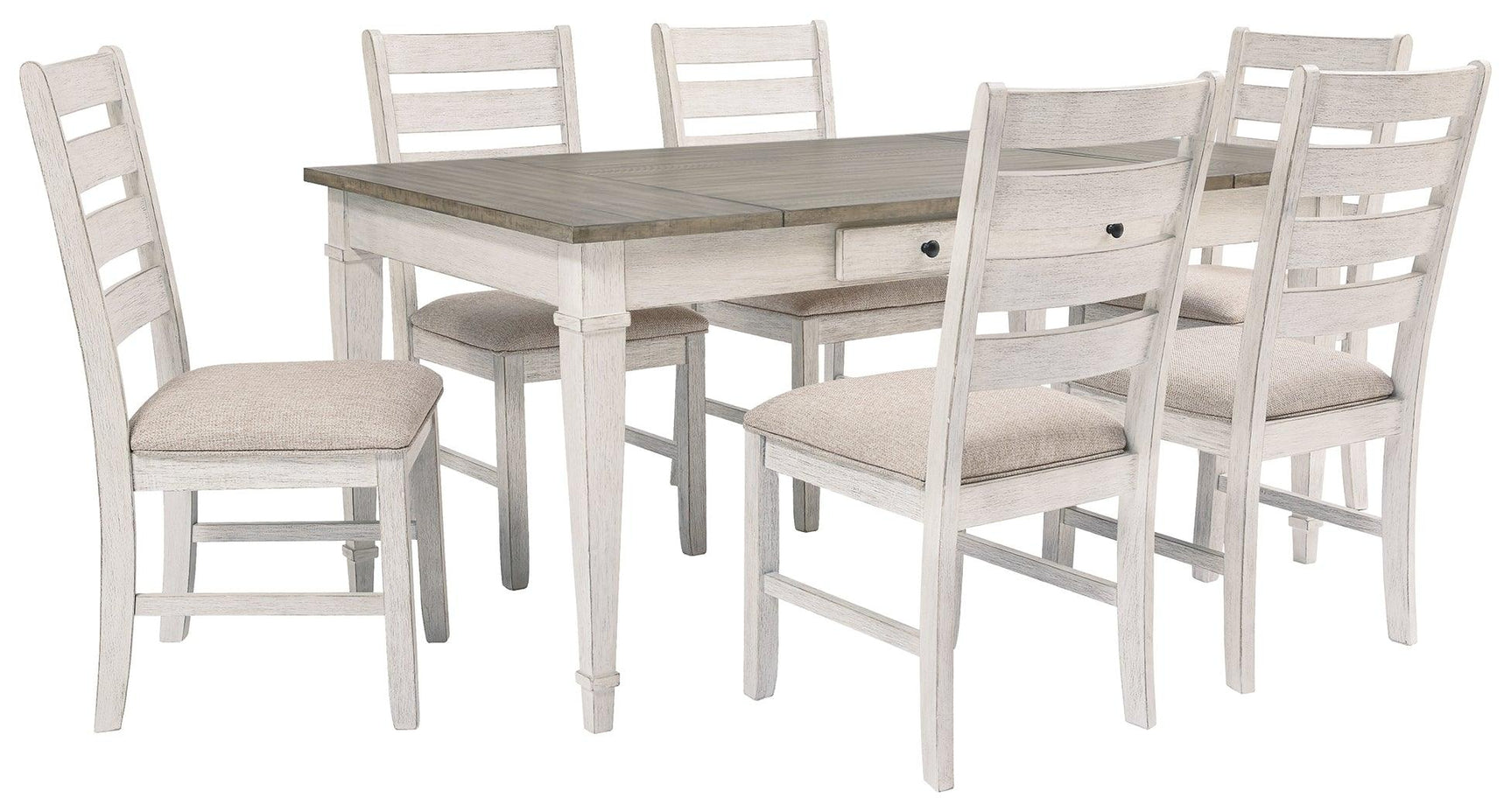 Skempton White/light Brown Dining Table - Ella Furniture