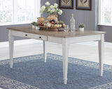 Skempton White/light Brown Dining Table - Ella Furniture