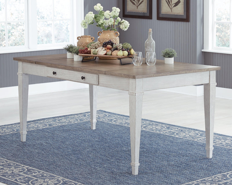 Skempton White/light Brown Dining Table