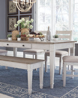 Skempton White/light Brown Dining Table - Ella Furniture