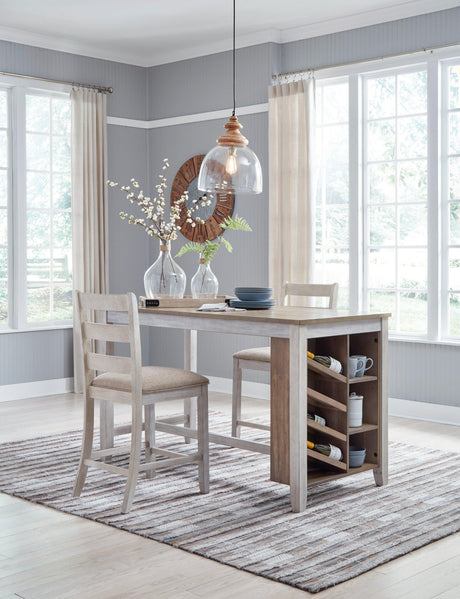 Skempton White/light Brown Counter Height Dining Table - Ella Furniture